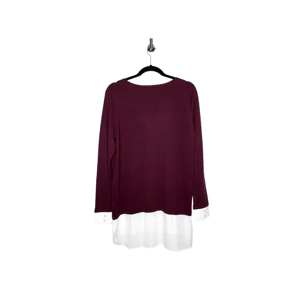 NEW Susan Graver Layered Sweater Top Violet Size Small - Picture 4 of 5